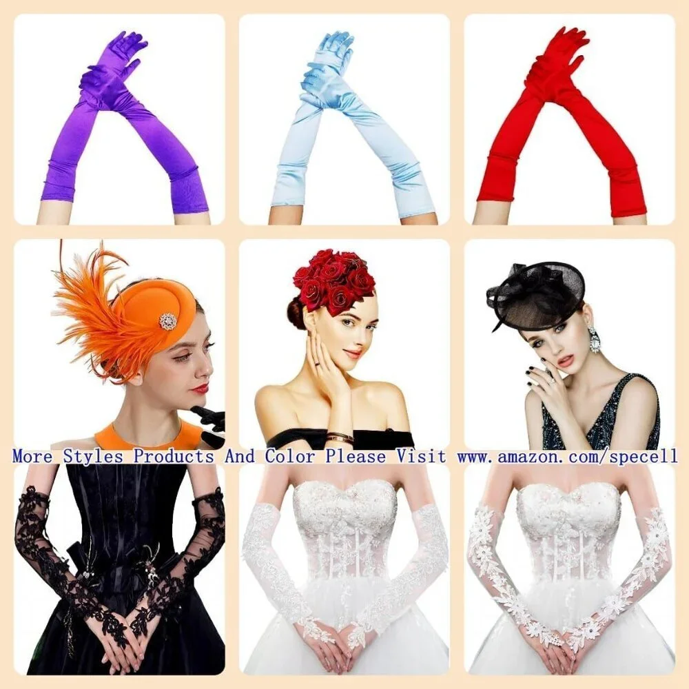 Women's A-Mesh-‌Complexion Rhinestone Elbow Length Gloves Halloween Costumes